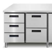Refrigerated workbench - Linear | 3 doors | With worktop