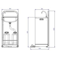 Mobile Wash Basin with Foot Control with 2 x 13 liter jerry cans