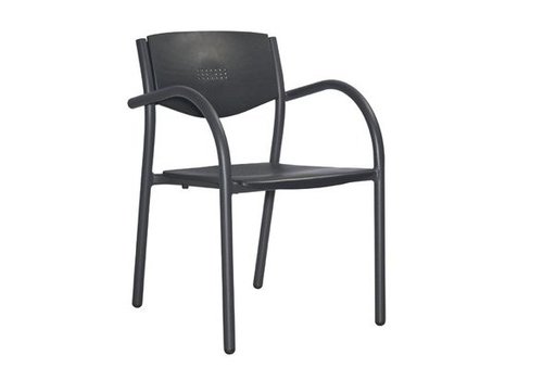  HorecaTraders chaise de patio gris/noir (8 pièces) 