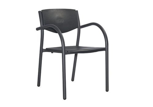  HorecaTraders patio chair grey/black (8 pieces) 