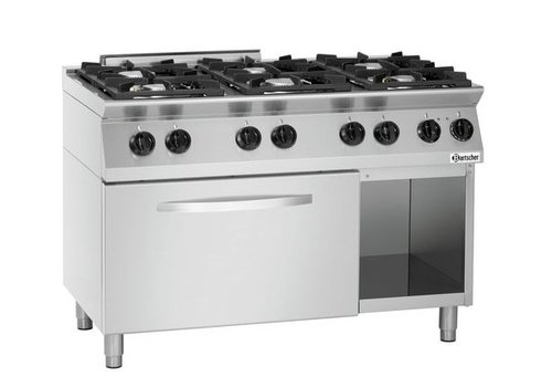  Bartscher Cuisinière à gaz avec four électrique | 6 brûleurs 