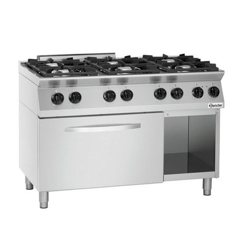  Bartscher Cuisinière à gaz avec four électrique | 6 brûleurs 
