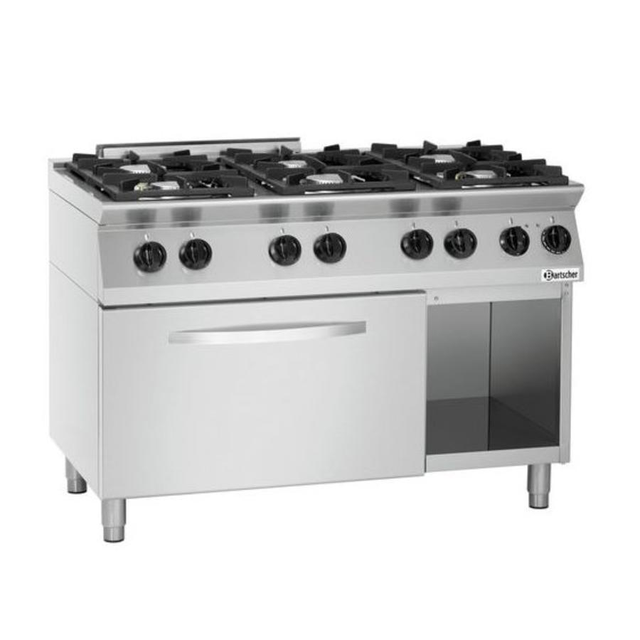Cuisinière à gaz avec four électrique | 6 brûleurs