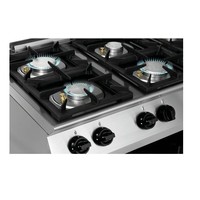Cuisinière à gaz avec four électrique | 6 brûleurs