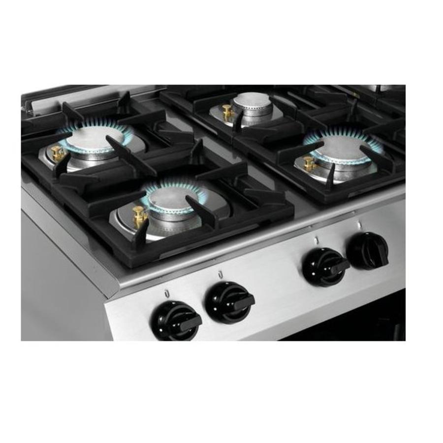 Cuisinière à gaz avec four électrique | 6 brûleurs