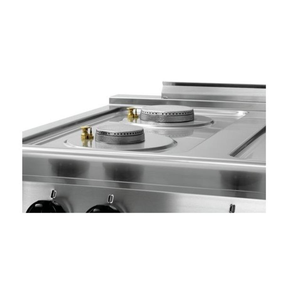 Cuisinière à gaz avec four électrique | 6 brûleurs