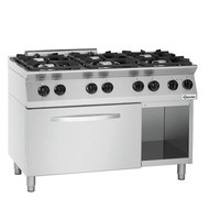 Cuisinière à gaz avec four électrique | 6 brûleurs