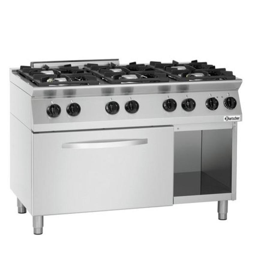 Cuisinière à gaz avec four électrique | 6 brûleurs