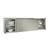 HorecaTraders Wall cabinet with sliding doors stainless steel 304L | 22x47x56