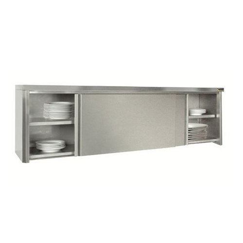  HorecaTraders Wall cabinet with sliding doors stainless steel 304L | 22x47x56 