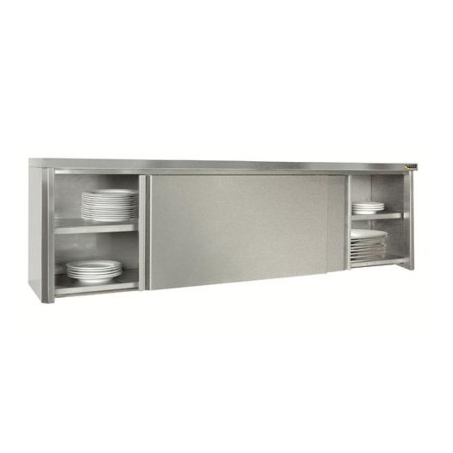 Wall cabinet with sliding doors stainless steel 304L | 22x47x56