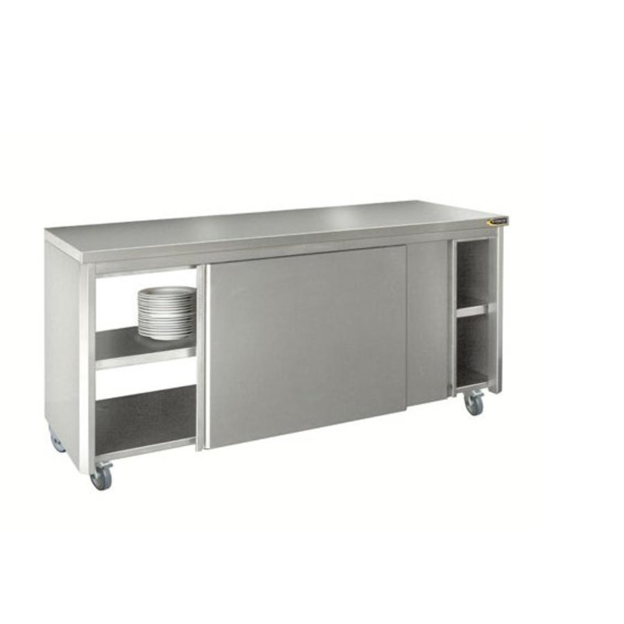 Wall cabinet with sliding doors stainless steel | 220x70cm