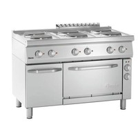 Cuisinière électrique avec 6 plaques de cuisson et four électrique 1/1 GN
