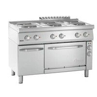 Electric stove with 6 hotplates and electric oven 1/1 GN