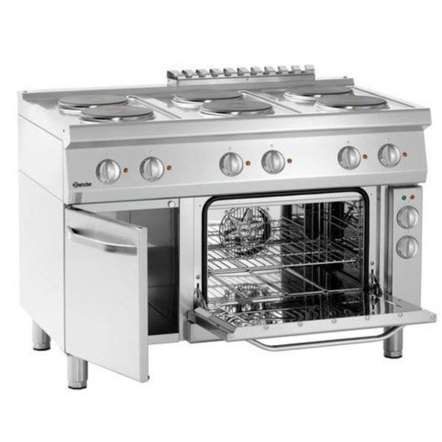 Cuisinière électrique avec 6 plaques de cuisson et four électrique 1/1 GN