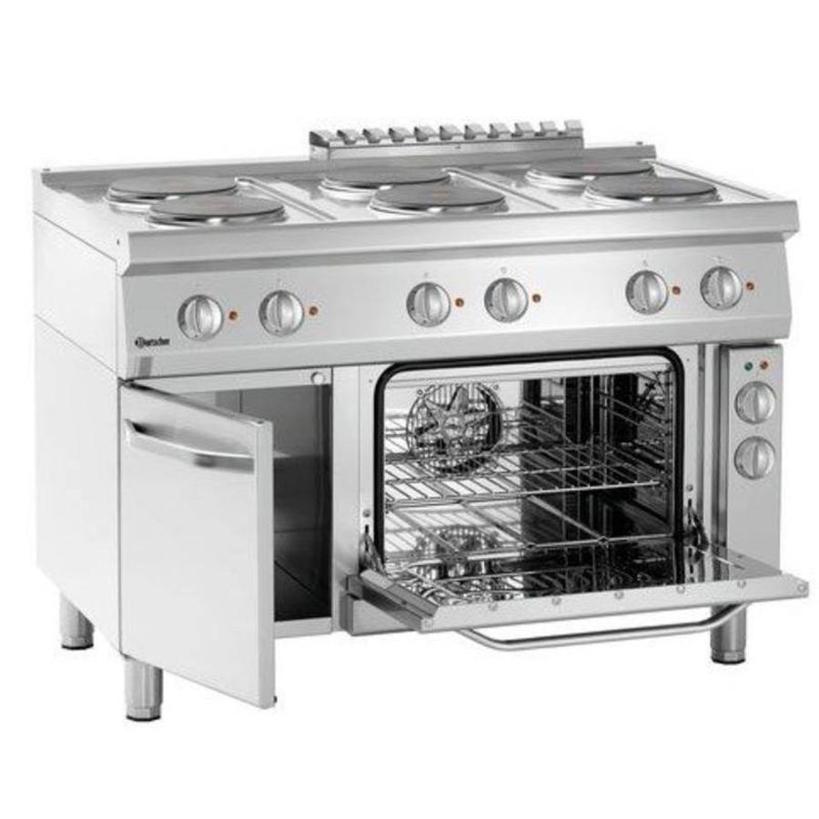 Electric stove with 6 hotplates and electric oven 1/1 GN