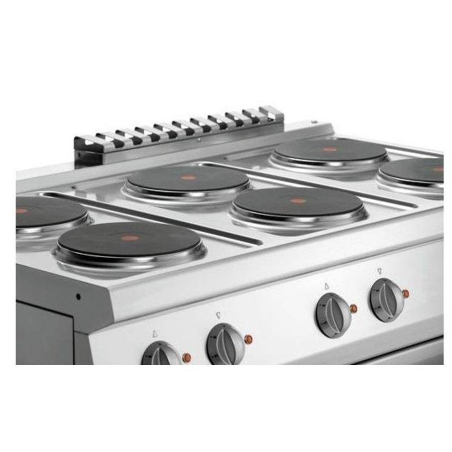 Cuisinière électrique avec 6 plaques de cuisson et four électrique 1/1 GN