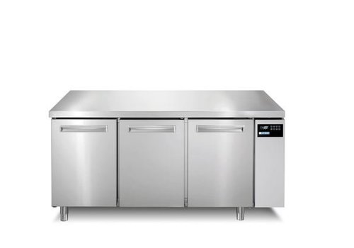  Afinox Établi réfrigéré Spring en acier inoxydable 3 portes | 164x70x90 CM 
