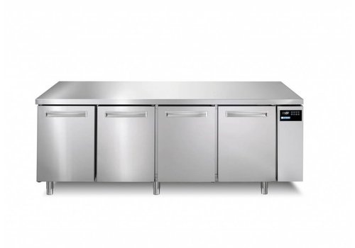  Afinox Établi réfrigéré Spring en acier inoxydable 4 portes | 212x70x90 CM 