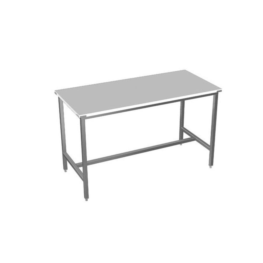 Table de travail en acier inoxydable avec plan de travail en polyéthylène | 4 formats