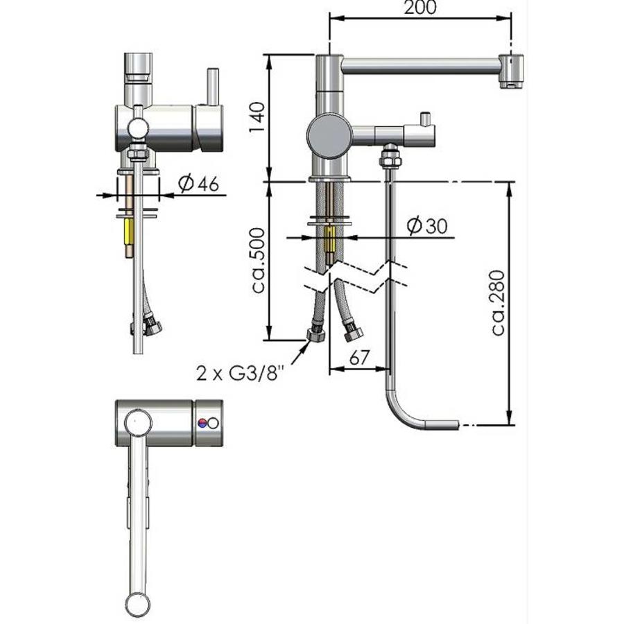 Robinet de bar avec 1 levier pour 1 cuve