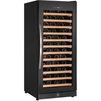 Cave à vin noire avec porte vitrée 122 bouteilles