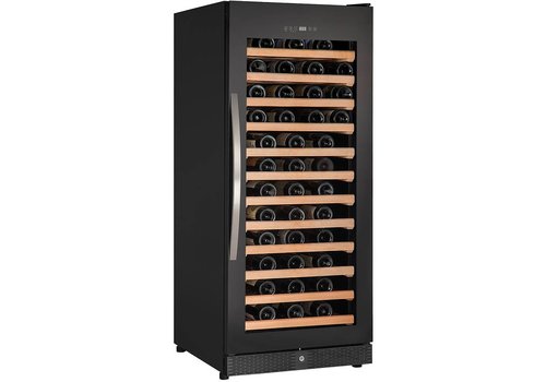  Combisteel Cave à vin noire avec porte vitrée 122 bouteilles 