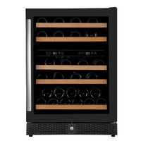 Black wine fridge with glass door 50 bottles