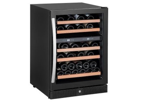  Combisteel Cave à vin noire avec porte vitrée 50 bouteilles 