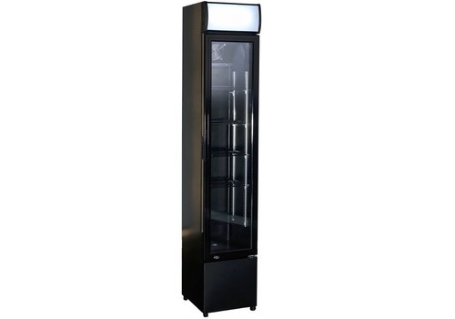  Combisteel Black narrow refrigerator with glass door | 105 liters 