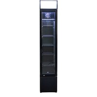 Schwarzer schmaler Kühlschrank mit Glastür | 105 Liter