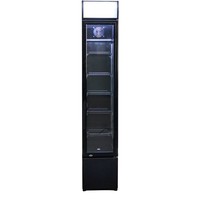 Zwarte smalle koelkast met glazendeur | 105 Liter