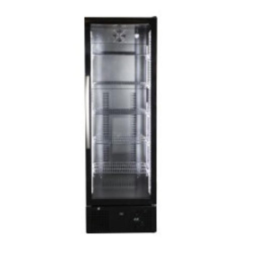 Refroidisseur de bar | Noir | Porte simple en verre | 293L