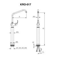 Hoge Kraan | 29 cm Zwenktuit | 1 Handgreep