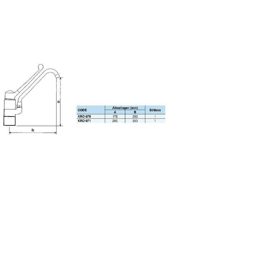Elbow tap | 26 cm swivel spout | Elbow operation