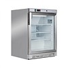 HorecaTraders Glass door refrigerator | stainless steel | Substructure | 130 liters