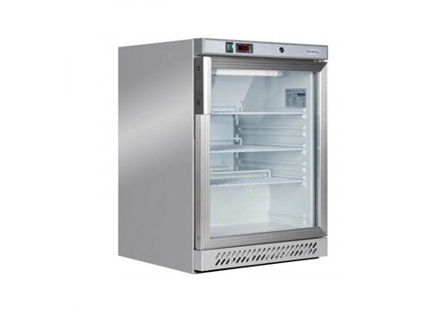  HorecaTraders Kühlschrank mit Glastür | Edelstahl | Unterkonstruktion 