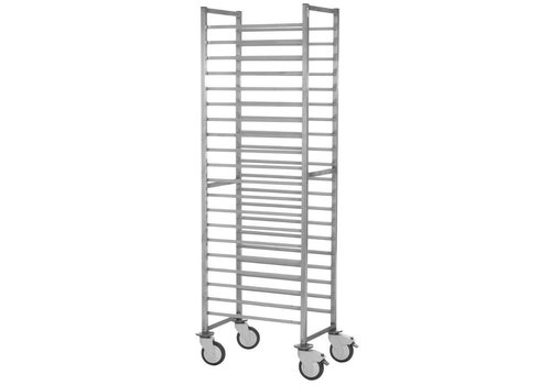  HorecaTraders Stainless steel transport trolley 15 x GN 1/1 | 53 x 32.5 cm 