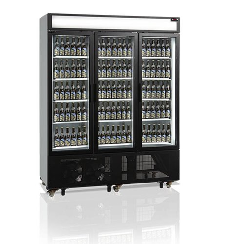  HorecaTraders 3-Door Bottle Cooler | Glass | 1329 Liters 