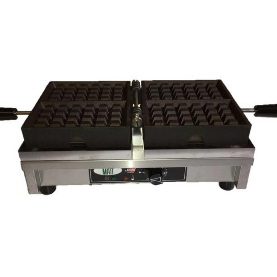 Enkel wafelijzer | 4x6 Brusselse wafels | 440x260x150 mm