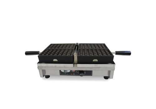  HorecaTraders Single waffle iron 4x7 Liège waffles | 440x260x150 mm 