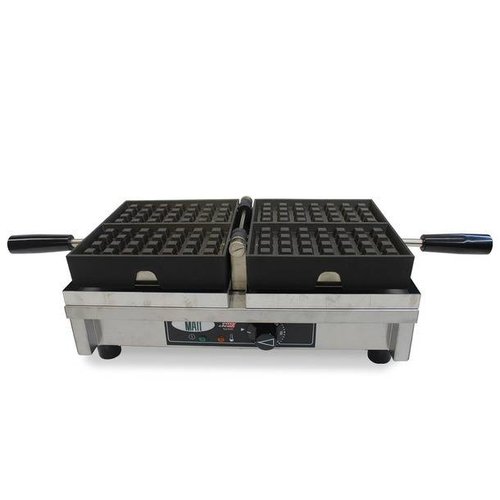  HorecaTraders Single waffle iron 4x7 Liège waffles | 440x260x150 mm 