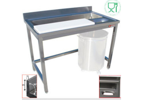  HorecaTraders Stainless Steel Fish Processing Table/Meat Processing Table 