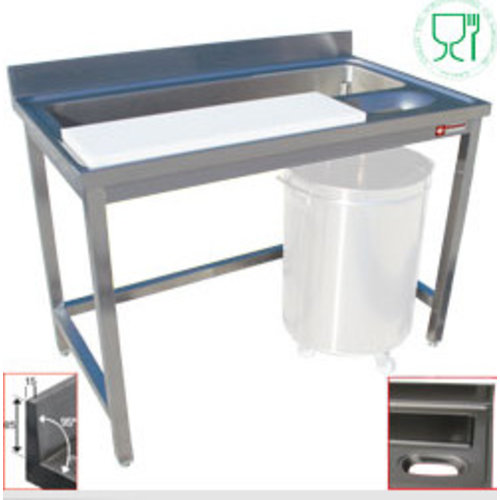  HorecaTraders Stainless Steel Fish Processing Table/Meat Processing Table 