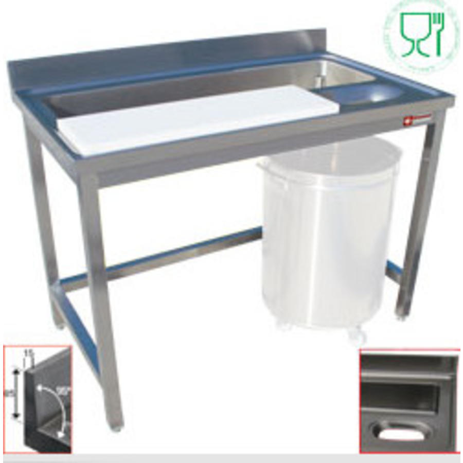 Table de traitement du poisson et de la viande en acier inoxydable