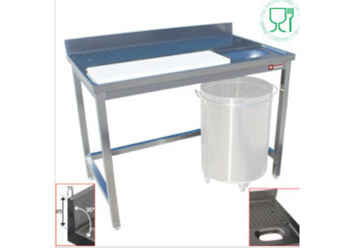  HorecaTraders Stainless Steel Fish Processing Table/Meat Processing Table 