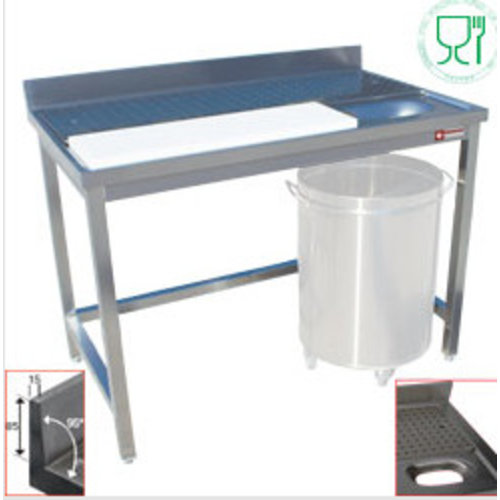  HorecaTraders Stainless Steel Fish Processing Table/Meat Processing Table 