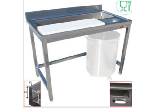  HorecaTraders Stainless Steel Fish Processing Table/Meat Processing Table 