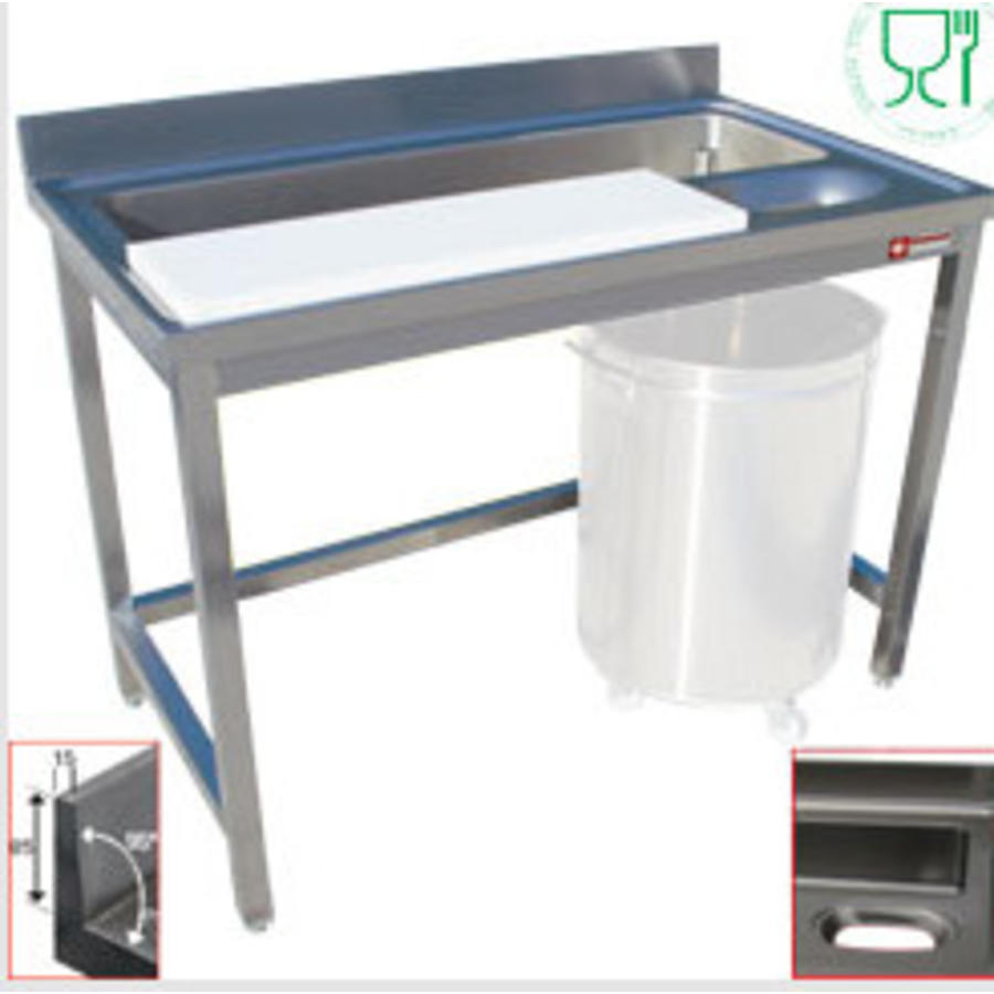 Table de traitement du poisson et de la viande en acier inoxydable