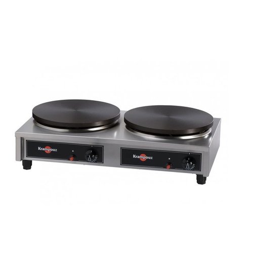  Krampouz Gas crepes bakplaat | Rechthoekige buitenkant | 2x 6000W 